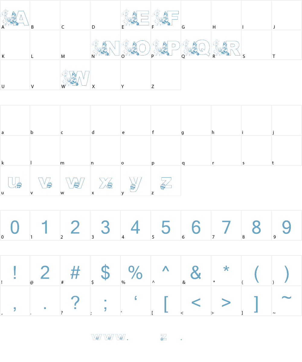 KG Hippity Hop Font Character